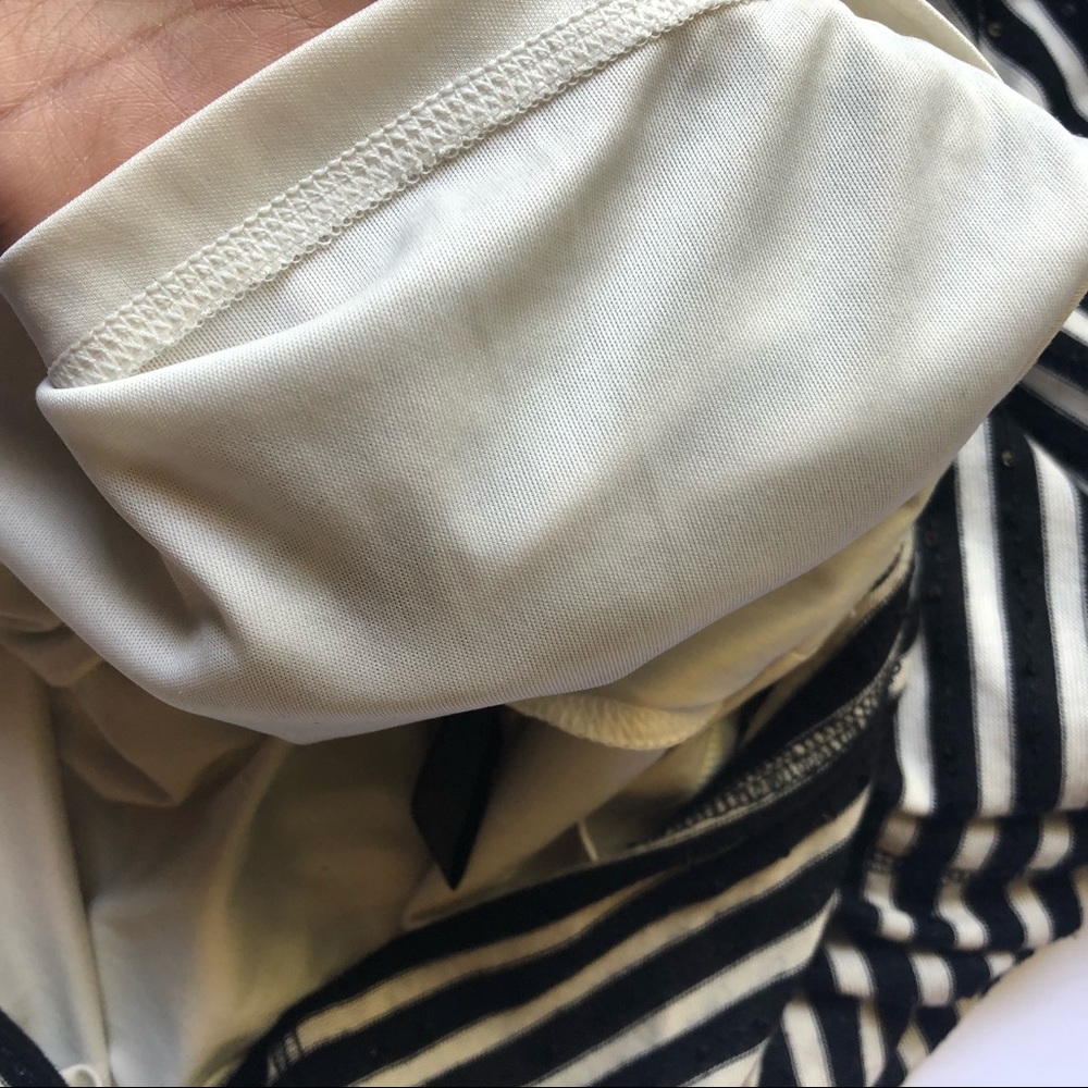 Express Midi Black & White Stripe Sequin Dress - Picture 5 of 5